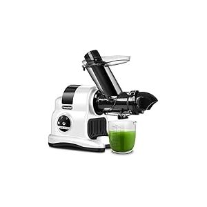 AMZCHEF Extracteur de jus à goulotte large de 80 mm - 150W extracteur de jus de fruits et légumes haute nutrition à mastication lente avec 2 modes de vitesse et fonction Reverse - Blanc