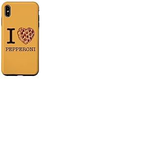 pour Les Amateurs de Pizza: I Love Pepperoni Texte Noir Coque pour iPhone XS Max