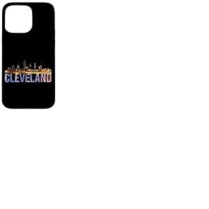 The Land Night Downtown Cleveland Skyline Art Ohio Downtown Coque pour iPhone 15 Pro Max