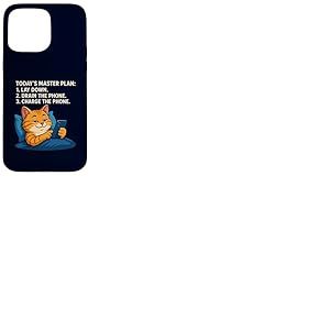 Plan Directeur d'aujourd'Hui Lay Drain Charge Phone Cat Meme Coque pour iPhone 15 Pro Max