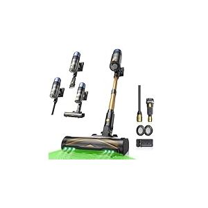 Proscenic P15 Aspirateur Balai sans Fil, 580W/50Kpa/70Min Aspirateur Sans Fil Puissant,Brosse Anti-Enchevêtrement,Autoportante,Télescopique Aspirateur Balai Tapis,Sols Durs,Poils d'animaux et Voiture