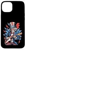 Uncle Sam Guitare électrique 4 juillet Rock USA Coque pour iPhone 15 Plus