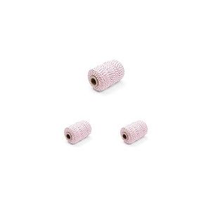 HENDI Corde à Roulade, Ficelle de Cuisine, Fil Alimentaire, Corde à Saucisse, Ficelle de boucherie, Ficelle à rôtir, 132m, 200g, Coton Rouge et Blanc (Lot de 3)
