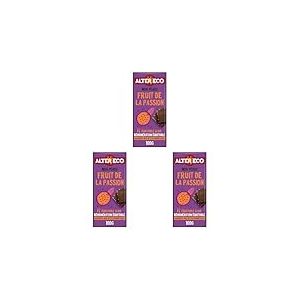 ALTER ECO - Tablette Chocolat Noir Fruit de la Passion - Bio & &Eacute;quitable - Origine &Eacute;quateur - 100 g (L'emballage peut varier) (Lot de 3)