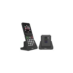 TTfone TT660 Téléphone Portable à clapet pour Les Personnes âgées - Design Pliable, Gros Boutons, Assistance en Cas d'urgence, Longue autonomie de Batterie (avec Chargeur de Quai)