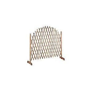 Relaxdays Treillis Jardin en Bois Extensible 200 cm, Clôture Grillage Pliable, Plante grimpante Brise-Vue Balcon, Flambe, Nature