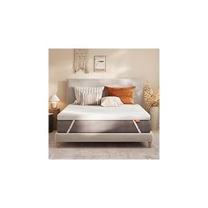 Sweetnight Topper Matelas en Mousse Gel 90 x 190 cm, surmatelas viscoélastique à mémoire de Forme épaisseur de 7 cm, Housse Blanche Amovible et Lavable, surmatelas Doux et Respirant 90 x 190 x 7 cm