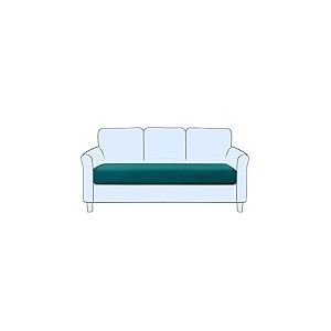 subrtex Housse de Coussin Extensible Housse de Coussin de Siège pour Canapé Lavable (3 Places, Bleu Canard)
