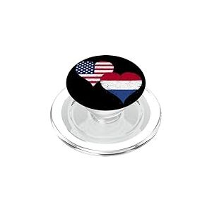 Fier Néerlandais Américain un Drapeau Pays-Bas États-Unis PopSockets PopGrip pour MagSafe