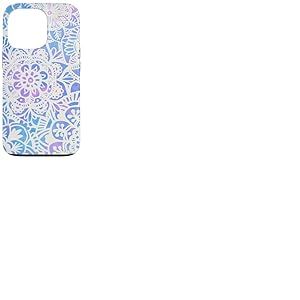 Joli Motif Mandala Pastel Roses Bleu Floral henn&eacute; Coque pour iPhone 13 Pro