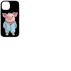 Cochon en pyjama pour un look amusant de soirée pyjama Coque pour iPhone 14