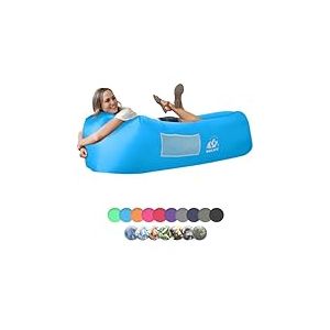 Wekapo Hamac Gonflable, canapé Gonflable avec Son Sac de Transport, pour Dormir en extérieur, en intérieur, Se Détendre, pour Le Jardin, la Forêt, Le Camping ou la Plage