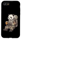 Panda Astronaute avec caf&eacute; Astronaute de l'espace Panda Coque pour iPhone SE (2020) / 7/8