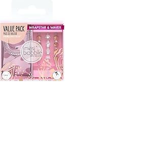 Invisibobble Duo Wrapstar chouchou foulard léopard rose x1 & pince à cheveux transparente x3I Chic accessoire cheveux édition limitée Urban Safari
