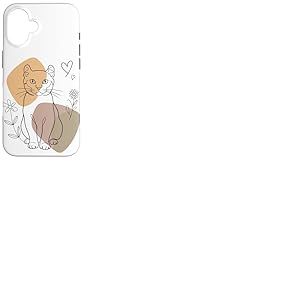 Line Art American Curl Minimalist Coque pour iPhone 16
