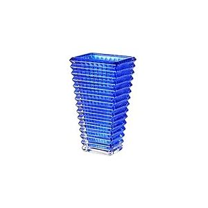 MCMCNCUIU Vases en Cristal Bleu pour centres de Table, Grand Vase à Fleurs, Vase Moderne pour Salon, étagère, Table à Manger, Anniversaire, cheminée, 22,9 cm