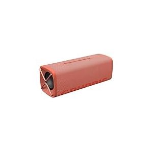 Grundig GBT Club Coral - Haut-parleur Bluetooth, bo&icirc;te de son, basses, puissance de sortie totale de 20 W RMS, port&eacute;e jusqu'&agrave; 20 m&egrave;tres, autonomie de plus de 20 heures, fonction batterie externe, &eacute;tanche, rouge