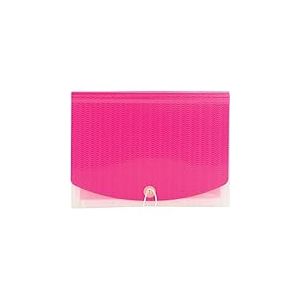Smead Trieur extensible en poly, 12 pi&egrave;ces, rabat et cordon de fermeture, format lettre, motif vague rose/transparent (70864)