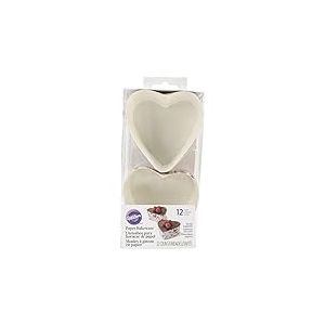 WILTON 0267345 Moule à Gâteau Cœur Jetables 7,6 cm 12 Pièces