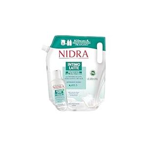 NIDRA | &Eacute;co-Recharge Nettoyant Intime, Rafra&icirc;chissant avec Antibact&eacute;rien, Prot&eacute;ines de Lait, Format &Eacute;conomique, Test&eacute; Gyn&eacute;cologiquement, Made in Italy, 1000 ml