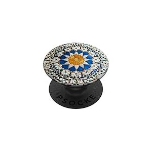 Carrelage marocain floral oriental mosaïque art tendance PopSockets PopGrip Adhésif