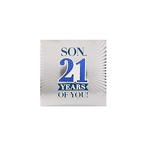 Hallmark Carte d'anniversaire 21 ans pour fils – Motif holographique et texturé