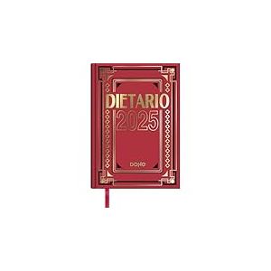 Dohe Agenda 2025 espagnol – 1 jour par page, format 1/4 (15 x 21 cm), couverture rigide, comprend les échéances 2025 et 2026, dates à retenir, planning annuel, résumé du mois – Rouge