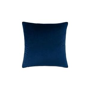 furn. Housse de Coussin Meridian &ndash; Housse d&eacute;corative de Luxe en Velours passepoil&eacute; contrast&eacute; (Marine/Argent &ndash; 45x45cm)