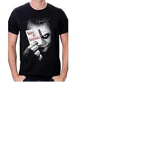 Batman Joker Why So Serious - T-shirt - Imprim&eacute; - Col rond - Manches courtes - Homme - Noir - X-Large (Taille fabricant: XL)