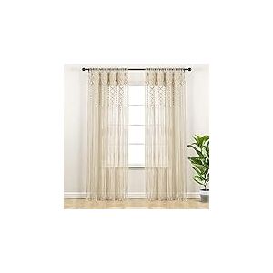 Lush Decor Rideau de fen&ecirc;tre/s&eacute;parateur de pi&egrave;ce/Porte/d&eacute;coration Murale en Coton textur&eacute; macram&eacute; boh&egrave;me - 241,3 x 101,6 cm (L x l) - Neutre
