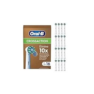 Oral-B Pro Cross Action Brossettes pour Brosse à dents électriques, Pack De 16 Unités, Convient À Une Boîte Aux Lettres
