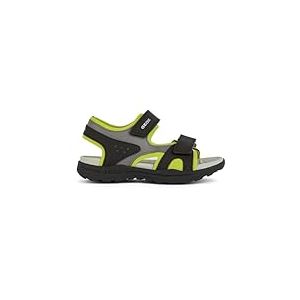 Geox J Vaniett Boy C Sandale, Noir/Citron Vert, 36 EU