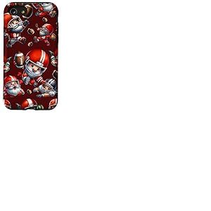 Red American Football Gnome Pattern For Moms Love Football Coque pour iPhone SE (2020) / 7 / 8