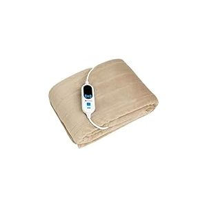 Pekatherm | Couverture Chauffante | 170 x 130 cm | Puissance 160 W et 9 Niveaux de Température | Couverture Électrique en Polyester | Lavable à la Main et en Machine | Marron | Pekatherm O120DF