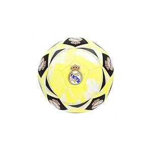 AKTIVE Ballon de Beach Soccer en n&eacute;opr&egrave;ne Real Madrid, Taille 5, Design Officiel Jaune et Noir, l&eacute;ger et r&eacute;sistant &agrave; l'eau, pour Jouer en ext&eacute;rieur et sur Le Sable (77614)