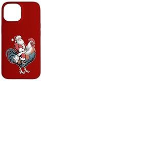 Chapeau de P&egrave;re No&euml;l r&eacute;tro Coq Vintage Poulet Coque pour iPhone 15