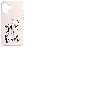 Maid of Honor Script Bague en Diamant Graphique Mariage Coque pour iPhone 16