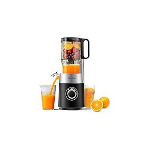 EUHOMY Extracteur De Jus Fruits Et L&eacute;Gumes &agrave; Froid, Presse &agrave; Jus Lente Avec Goulotte 135 Mm, Extracteur Lent En Acier Inoxydable, Extracteur De Jus Appareil Facile &agrave; Nettoyer, Capacit&eacute; 1,8 L, Noir