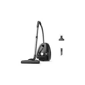 Rowenta Green Force Max Silence Aspirateur avec sac, 900 W max, Haute filtration, Silencieux, Eco-responsable, Fabriqué en France, Noir/Alu RO6136EA