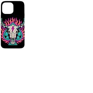Motif tête de mort de cowboy et flammes Coque pour iPhone 13 Pro Max