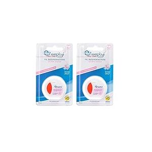 Efiseptyl - Fil Interdentaire Ultra Doux - Spécial Gencives Sensibles - Nettoyage 360° - Bobine de 25m (Lot de 2)