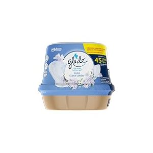 Glade Gel Premium - Désodorisant Infusé aux Huiles Essentielles pour Toilette Et Salle de Bain - Pure Clean Linen - 45 Jours de Parfum