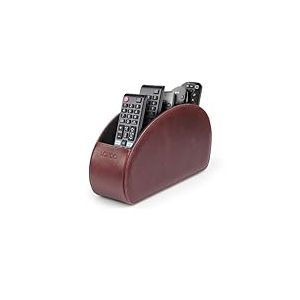 Londo Support de télécommande avec 5 poches - Rangez les télécommandes DVD, Blu-Ray, TV, Roku ou Apple TV - Cuir véritable avec doublure en daim - Rangement fin et compact pour le salon ou la chambre