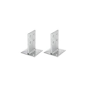 Alberts 215170 Ancre de poteau en T | à visser ou à sceller | galvanisée à chaud | taille de la traverse 130 x 80 mm | Set de 2 pièces