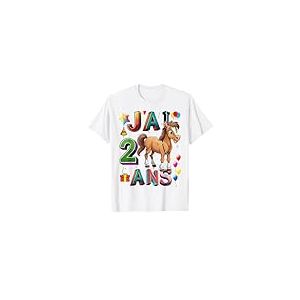 Enfant Cheval Enfant 2 ans Anniversaire Gar&ccedil;on Fille Cheval T-Shirt