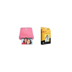 Kodak Step Imprimante Imprimante photo mobile sans fil avec technologie Zinc (Rose) Pack cadeau + Papier photo ZINK autocollant 5 cm x 8 cm Kodak (50 Feuilles)