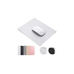 JEDIA Tapis de Souris en métal argenté Dur en Aluminium, Double Face étanche, contrôle Rapide et précis pour Bureau, Maison et Jeux 22,9 x 17,8 cm