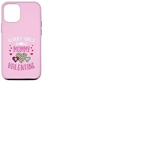 Sorry Girls Mommy is My Valentine C&oelig;urs l&eacute;opard et Plaid Coque pour iPhone 12/12 Pro