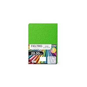 m-office Feutrine Loisir Créatif, Feutrine de Couleurs, Douce et Flexible, Matériau pour Couture, Tissus Patchwork, Idéale pour Projets DIY, Artisanat ou Décoration, 20x30cm (Vert Herbe, 5 pcs)