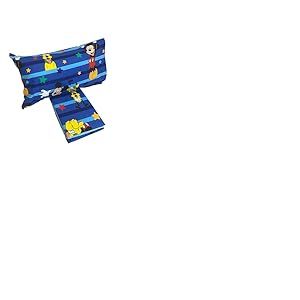 Disney Mickey Mouse Parure de lit 1 Place en Flanelle de Pur Coton avec Drap Housse + taie d'oreiller